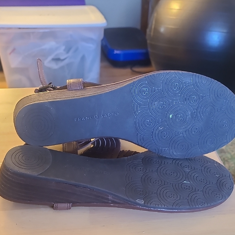 Franco Sarto Brown Braided Strap Sandals - Picture 7 of 7